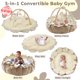 thumbnail image 2 of Baby Play Gym Mallify 5 en 1, gruesa y de felpa, con 6 juguetes, crema, 2 of 6