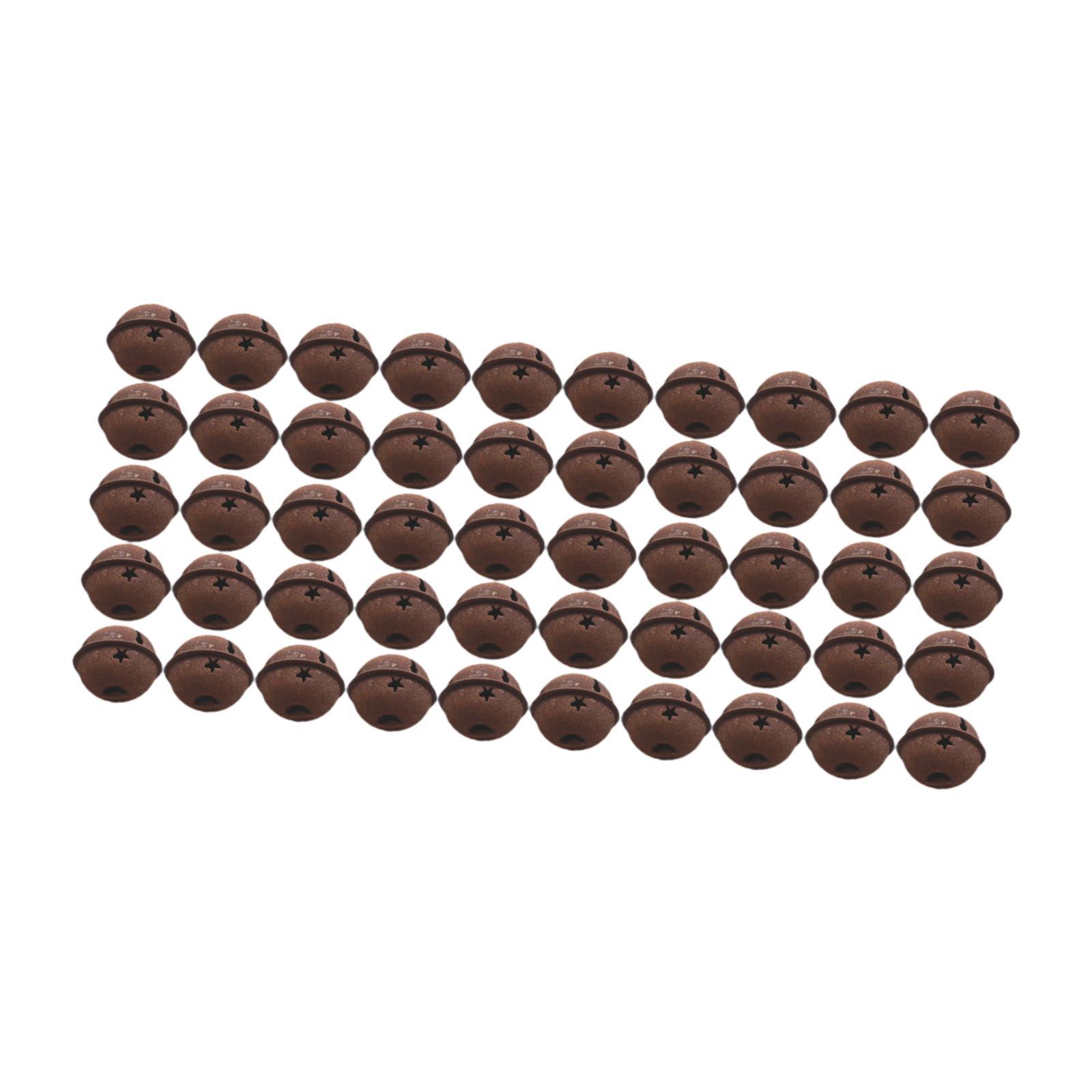 Bothyi - 50 Piezas De Adornos Navideños Rústicos Con Forma De Estrella Y Campana De Óxido Para Ventanas, Puertas Y Cocinas, Campana De 3 Cm
