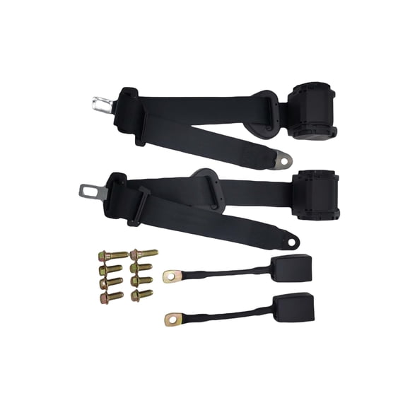 Cinturones de seguridad para carrito de golf TEMI Pack de 2 ajustables negro