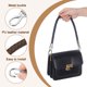 thumbnail image 3 of Correa de bolso de cuero Uxcell, paquete de 2 correas cortas de cuero PU trenzado de 50 cm para reemplazo de bolso (correa de café oscuro + cierre de plata), 3 of 6