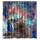thumbnail image 1 of Cortina de ducha con diseño de gato, diseño de galaxia y estrellas, con ganchos, tamaño 66 x 72 pulgadas, 1 of 3