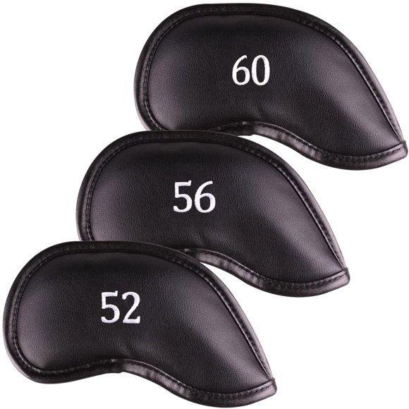 Juego de 3 fundas para cabezas de palos de golf, piel magnética de primera calidad