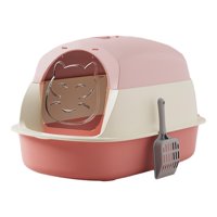 Magideal - Cajas De Arena Para Gatos Con Capucha, Cajas De Arena Para Gatos Grandes, Caja De Arena Para Gatos Grande, Puerta Móvil De Dos Direcciones, Caja De Ar Rosa