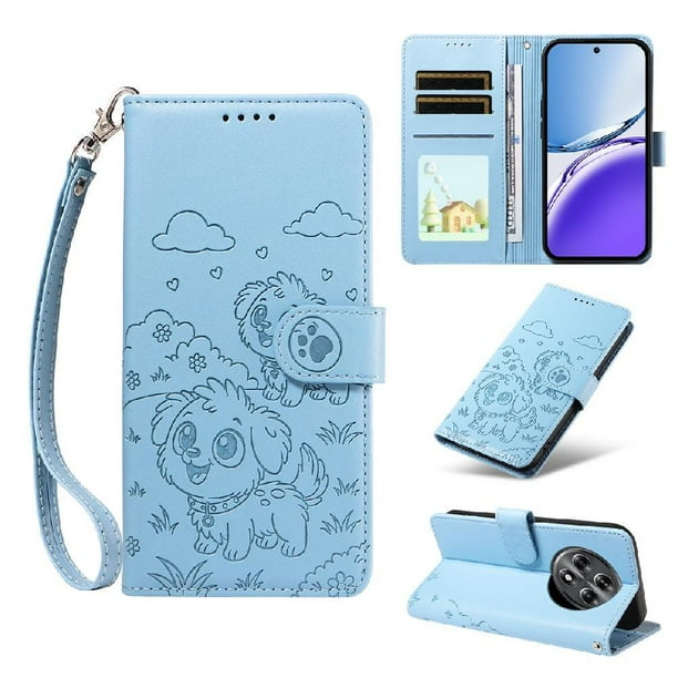 Funda Billetera FOXDOCK Compatible con Realme 13 5G, Diseño Perrito Tierno, Ranuras para Tarjetas y Soporte Plegable
