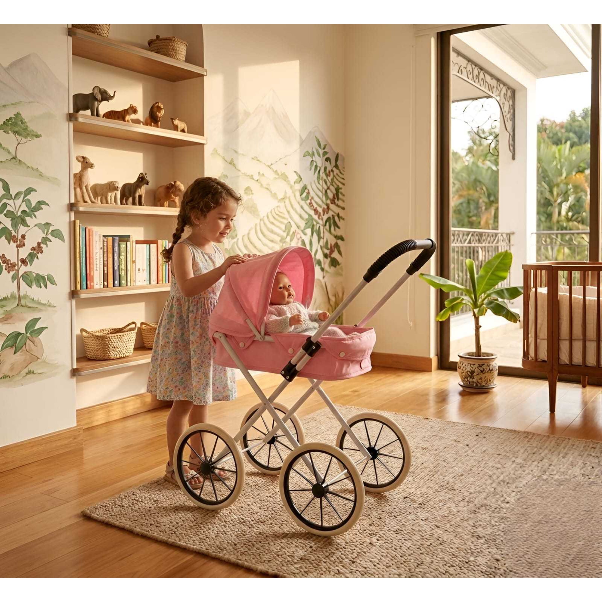 Myl Todo Hogar - Coche De Muñecas Estilo Clásico Incluye Bolso Y Canasto Accesorios