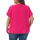 thumbnail image 3 of Agnes Orinda Blusas de Verano para Mujer Tallas Grandes de Trabajo con Mangas Cortas Plisadas Cuello Redondo Mangas de Tulipán 1X Rosa Fucsia, 3 of 6
