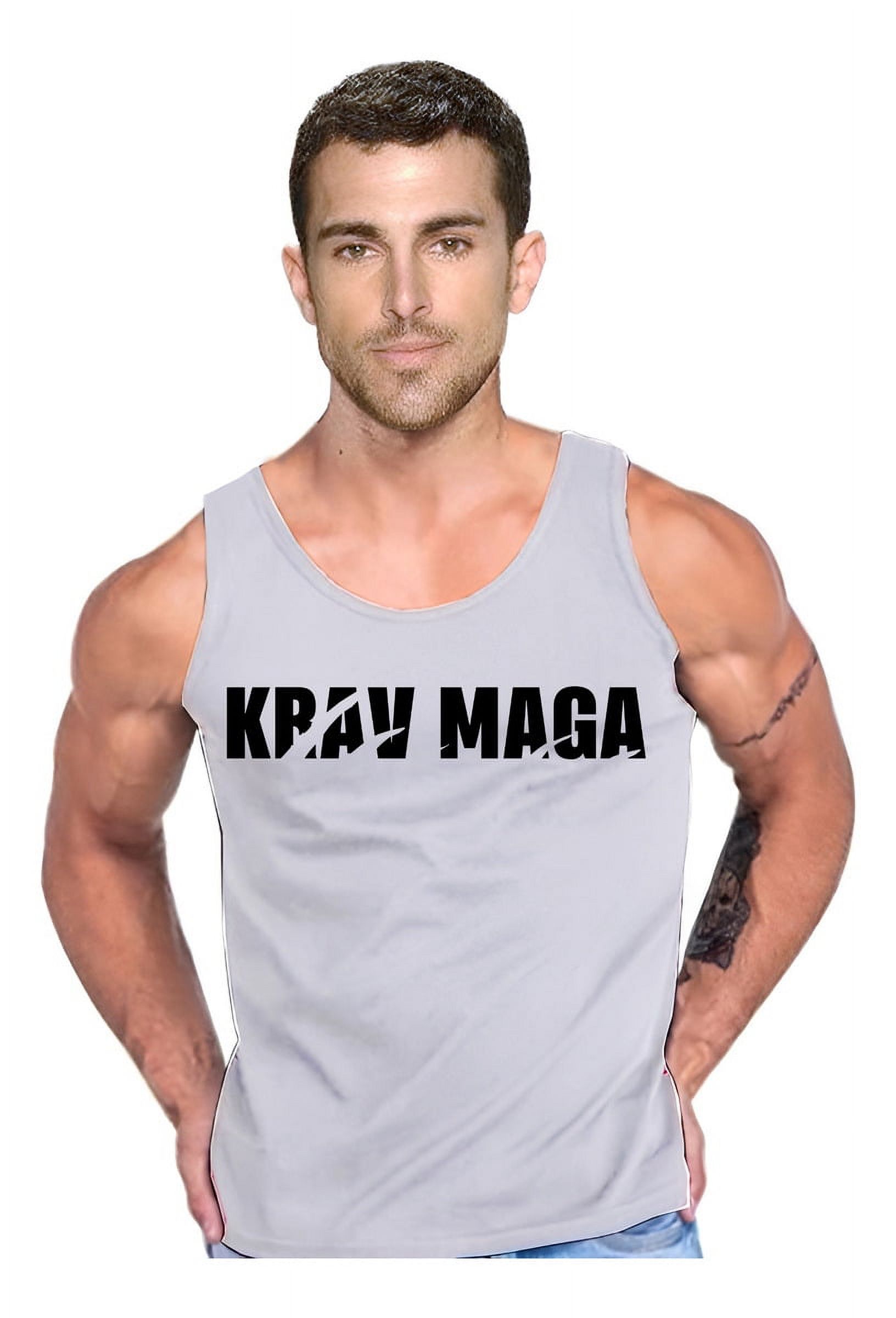 Persodesign - Polera Diseño Krav Maga Musculosa Tank Tactical Combat Talla L Gris Hombre