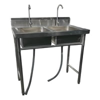 Prochef - Lavafondos Doble Acero Inox. 100X60X90 Cm. Con Grifería