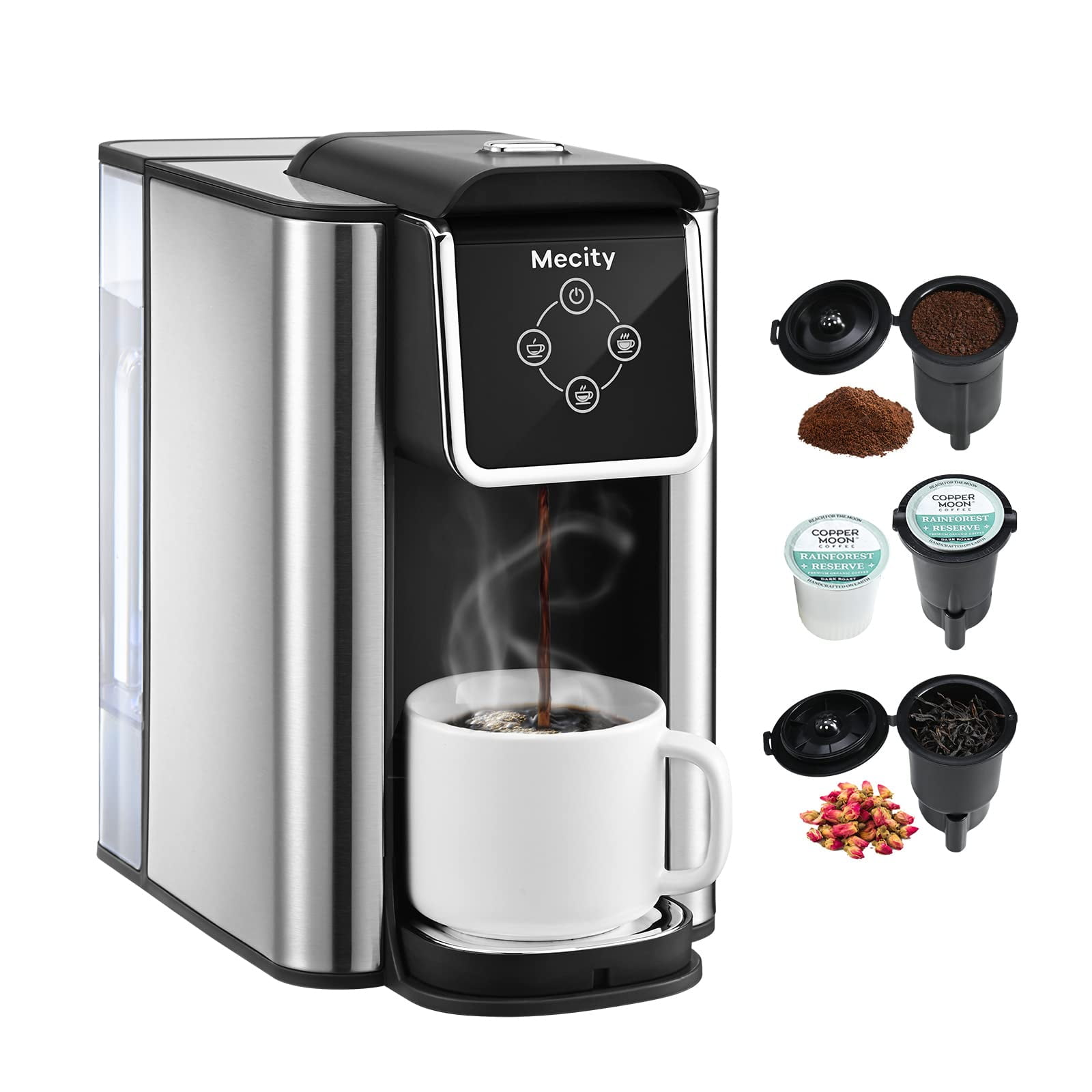 Cafetera Mecity 3 En 1 De Una Sola Porción Con Depósito De Agua De 50 Oz