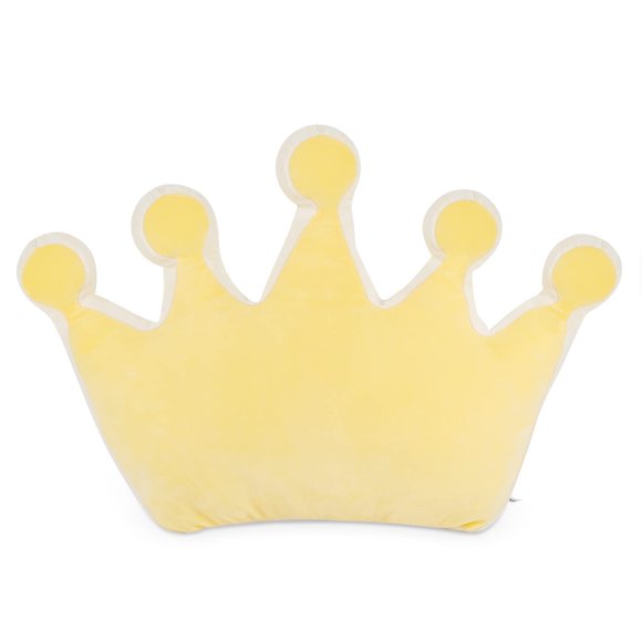 Cojín Fitlyiee 42 cm Forma de Corona Amarilla