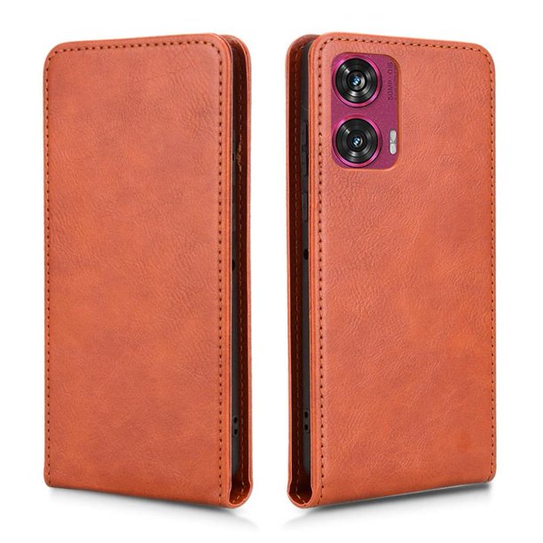 Funda tipo folio para MOTO Edge 50 Fusion 5G con soporte magnético y protección para la cámara Marrón