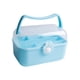 thumbnail image 4 of Caja de costura portátil, contenedor de almacenamiento multiusos con asa, organizador de manualidades con cerradura para suministros de arte, pendient Azul, 4 of 5
