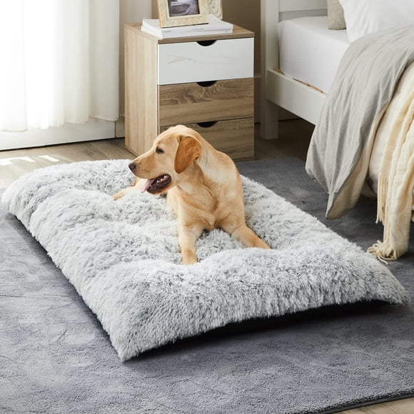 Cama para perros BFPETHOME de felpa para perros grandes, 35 x 23 x 10 cm, color gris