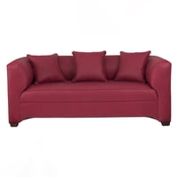 Muebles América - Sofá Metro 3 Cuerpos Cuero Auris Burdeo