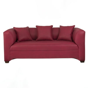 Muebles América - Sofá Metro 3 Cuerpos Cuero Auris Burdeo