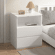 thumbnail image 1 of (Set of 2)End Table with Fast USB C Charging Station, Sofa Side Table with 2 Drawers, Large Storage Modern Wood Storage Cabinet for Living Room,Bedroom,Office, White, 1 of 3