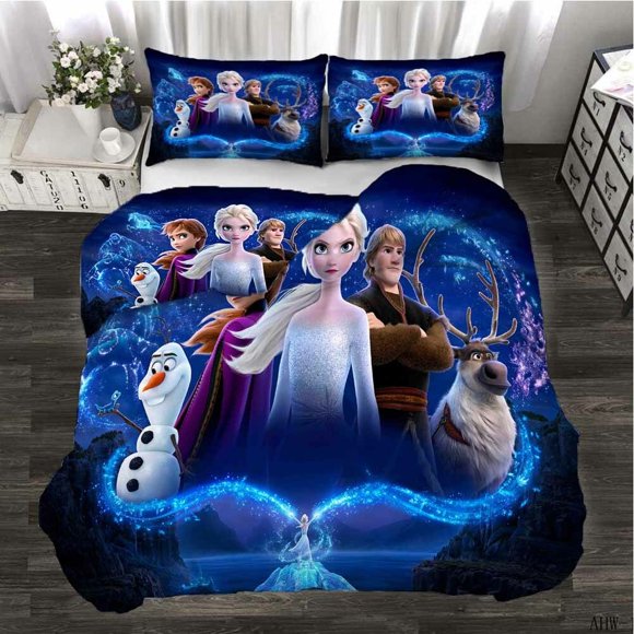 Snowman Brown Deer Duvet Quilt Covers Pillow Case Bedding Sets3-Piece Bedding Set (1 Duvet Cover + 2 Pillow Shams)