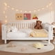 thumbnail image 2 of Cama de plataforma de madera de tamaño queen, cama queen de perfil bajo de madera con rieles para niñas y niños, 2 of 6