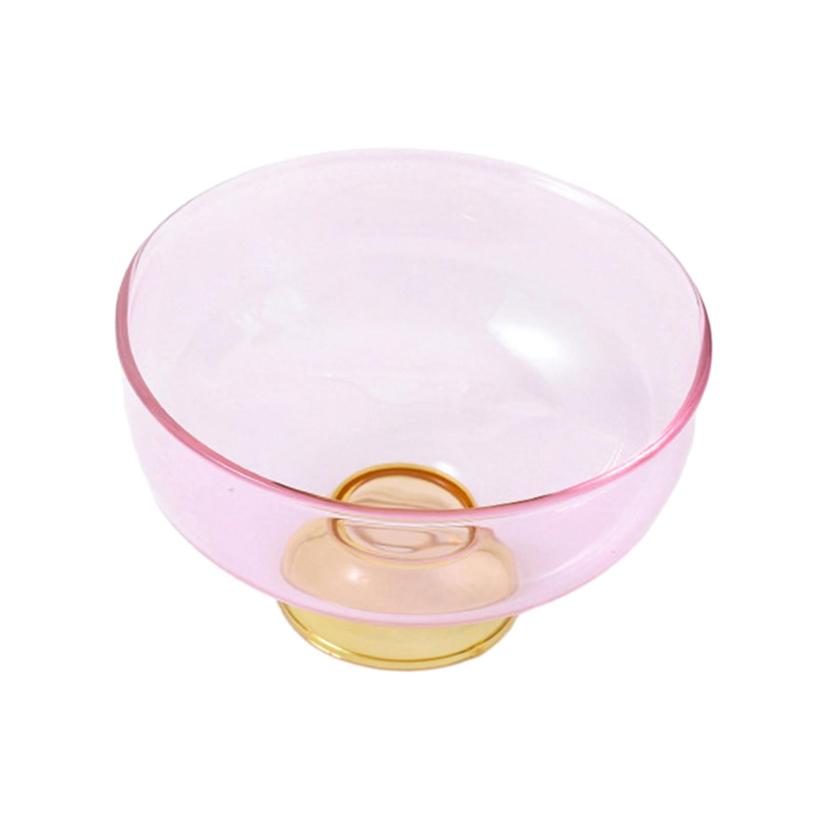 Bothyi - Ensaladera De Frutas Tazón De Helado De Vidrio Con Pie Para Fiesta De Cumpleaños Hogar Rosa