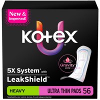 Almohadillas Sanitarias Kotex, Ultrafinas Y Absorbentes, 56 Unidades