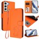 thumbnail image 2 of Funda Billetera con Relieve de Gato para Samsung Galaxy S22 5G, Naranja, 2 of 6