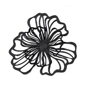 Magideal - Decoración De Pared De Hierro, Decoración Colgante De Pared Floral, Decoración De Oficina En El Hogar, Decoración De Pared Moderna, Arte De Pared De M Negro Pequeño