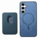 thumbnail image 1 of Funda de Cuero Magnética con Tarjetero para Samsung Galaxy S24 Cubierta Delgada Azul, 1 of 5