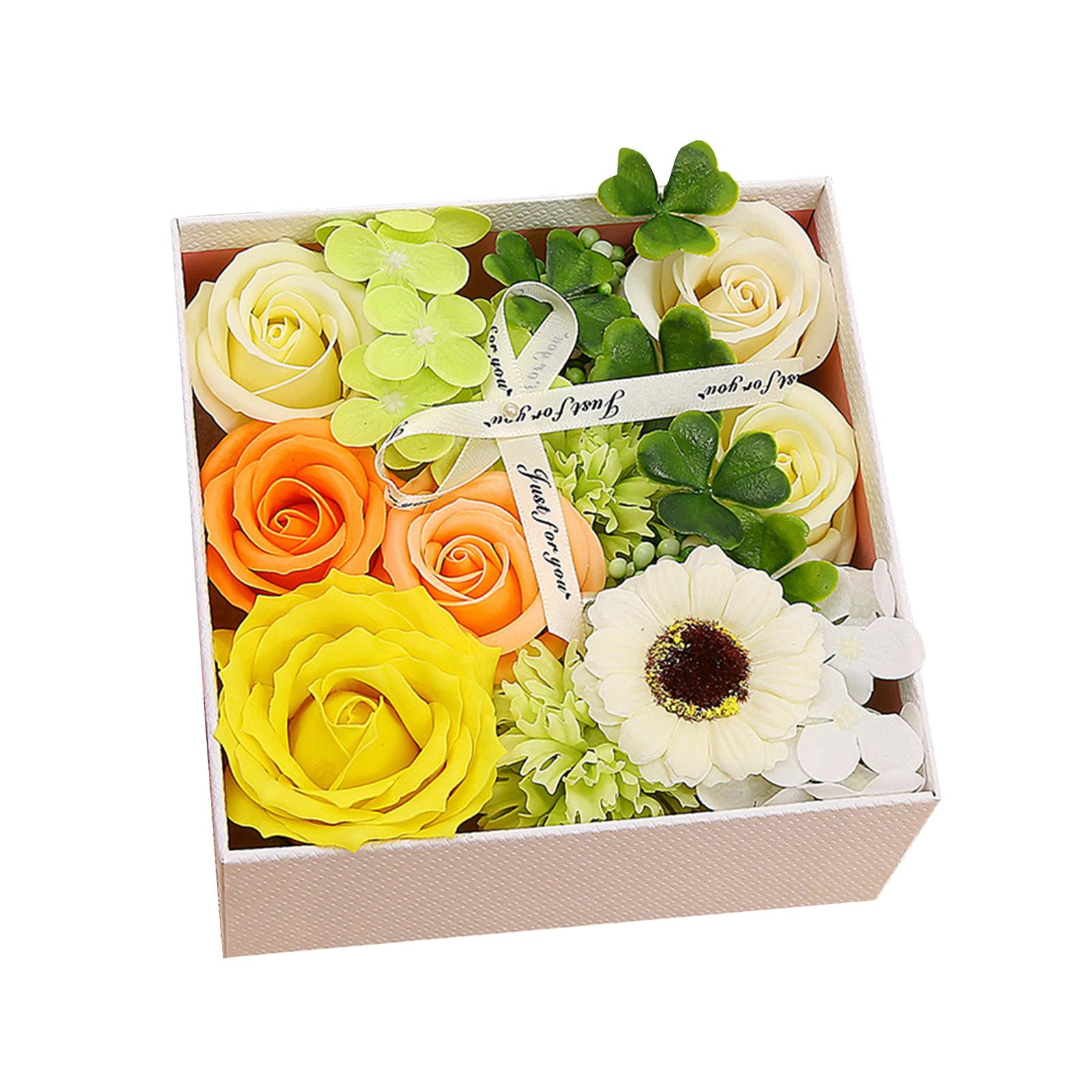 Magideal - Jabón Caja De Flores De Rosas Regalos Para El Día De La Madre Jabón Decorativo De Baño Flores Perfumadas Jabón De Baño Pétalos De Rosas Para Mujeres M Verde