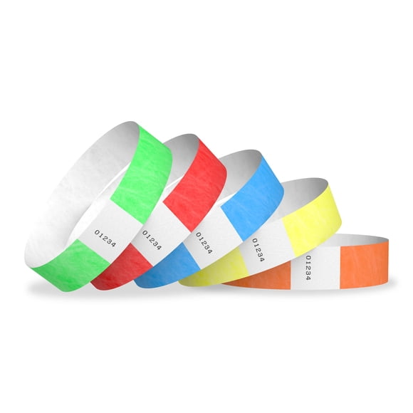 Pulseras WristCo Paquete Surtido de 5 Colores Tyvek