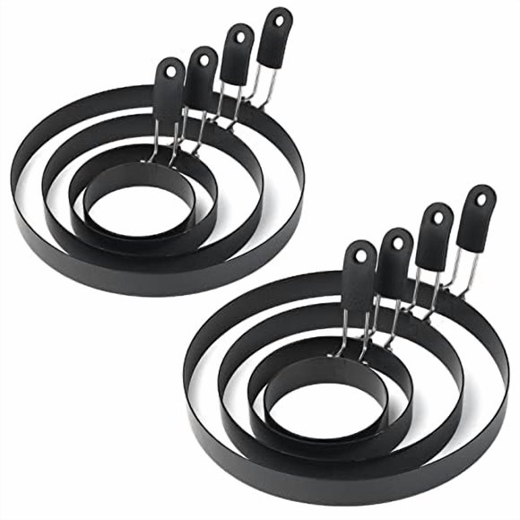 Anillos para huevos zeeooil, paquete de 8, 7,5‑20 cm, acero inoxidable