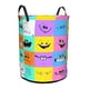 thumbnail image 2 of La Fiesta Musical de Cara Cesta de lavandería de gran capacidad redonda con asa, bolsa para ropa sucia plegable, almacenamiento para dormitorio, baño y lavadero 44x35 cm, 2 of 6
