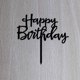 thumbnail image 3 of Adorno para tartas AMINJIE Happy Birthday, acrílico negro, 3 of 5