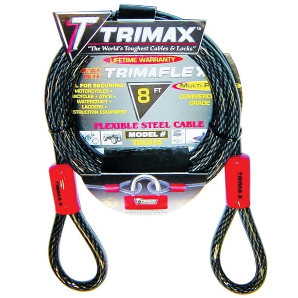 Cable de seguridad Trimax TDL815 Trimaflex de doble bucle de 8 pies x 15 mm