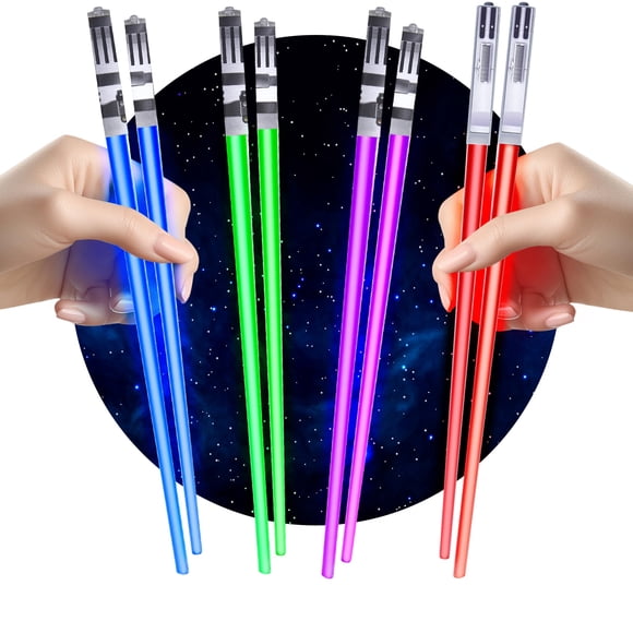 Palillos ChopSabers, 4 pares de luces LED, 26 cm