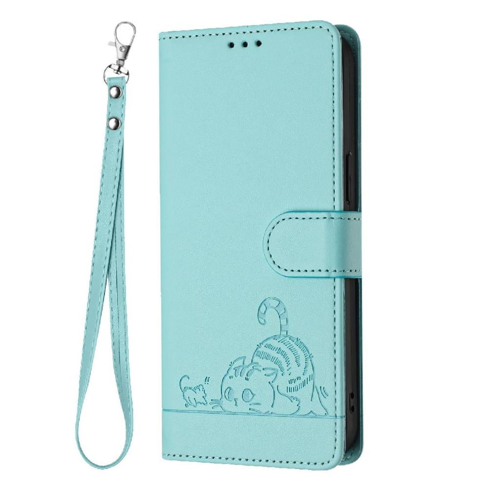 Funda Tipo Cartera Foxdock Para Samsung Galaxy A20s Con Soporte, Ranuras, Rfid, Diseño De Gato