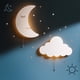 thumbnail image 1 of Lámpara de pared Tip Perk, paquete de 2 luces en forma de nube y luna para guardería, 1 of 7