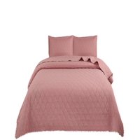 Genérico - Quilt - Cubrecama 2 Plazas Con Pompones B6