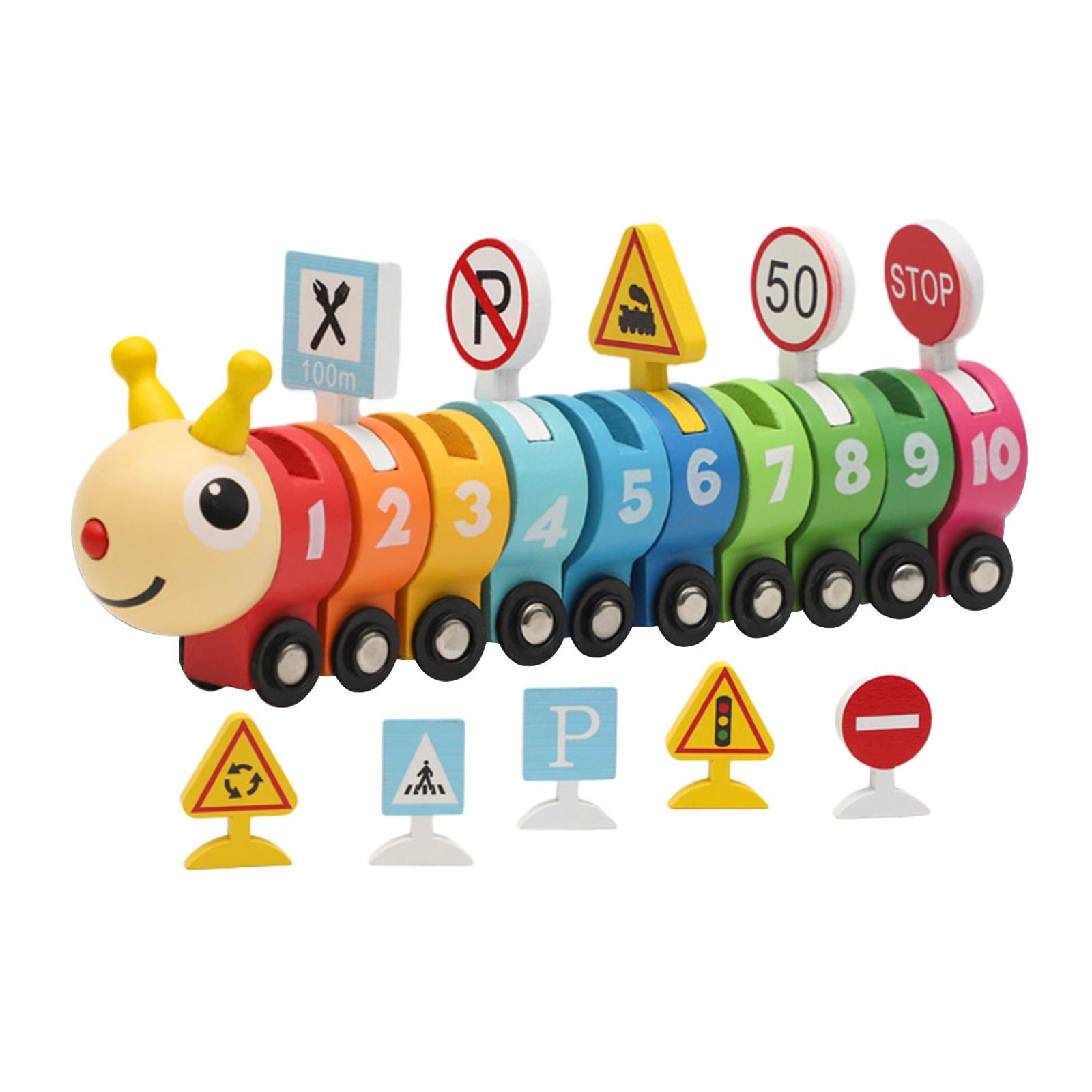 Magideal - Juego De Vagones De Tren De Madera De Juguete Con Forma Montessori, Juguete Educativo De Aprendizaje, Tren De Juguete, Tren Para Bebé De Más De 3 Años