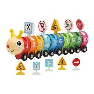 Magideal - Juego De Vagones De Tren De Madera De Juguete Con Forma Montessori, Juguete Educativo De Aprendizaje, Tren De Juguete, Tren Para Bebé De Más De 3 Años
