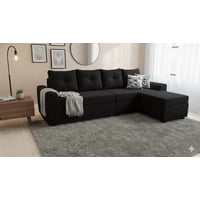 Deco Outlet Gm - Seccional Modular Bruselas 4.1 Felpa Negro