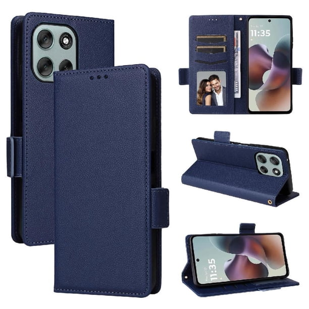 Funda Cartera para Motorola MOTO G66J 5G Tapa Flip con Ranuras y Soporte Azul