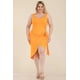 thumbnail image 5 of Vestido Midi de Talla Grande con Lazo Lateral y Parte Delantera Cruzada de Color Liso, 5 of 5