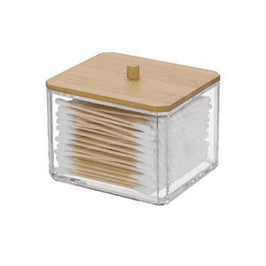 Importclick - Organizador Acrílico Cotones Hisopos Algodones Desmaquillantes 9X7 Cm