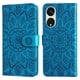 thumbnail image 1 of Funda tipo cartera FOXDOCK para OPPO Reno 8T 5G , diseño girasol en relieve, cuero PU, cierre magnético, soporte y tarjetero, 1 of 5