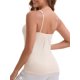 thumbnail image 3 of INSPIRE CHIC Camisola de Tirantes Finos para Mujer con Acolchado Cómodo, Cuello en U Largo y Arrugado, Talla L Beige, 3 of 6