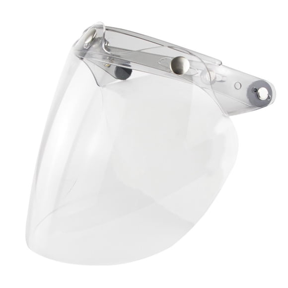 Escudo de visera a prueba de viento 3 Snap para cascos de motocicleta de cara abierta Visera de casco Escudo de cara Retro Escudo de viento Len Claro
