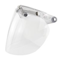 Magideal - Escudo De Visera A Prueba De Viento 3 Snap Para Cascos De Motocicleta De Cara Abierta Visera De Casco Escudo De Cara Retro Escudo De Viento Len Claro