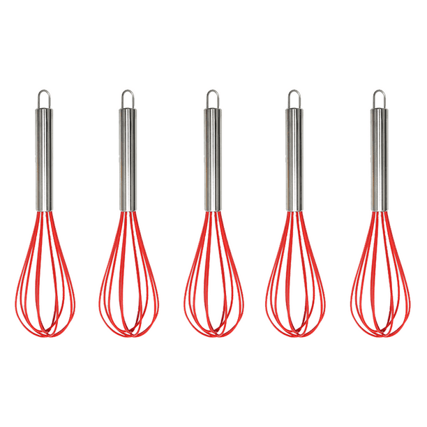 Mini batidores de silicona de colores para cocina (juego de 5), multicolor