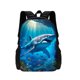 thumbnail image 1 of Mochila 3D Shark Print Children's School Bag Cartoon Animal Print Boys and Girls School Bag Lightweight Children's Backpack, 1 of 3