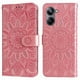 thumbnail image 1 of Funda tipo cartera FOXDOCK para Realme 10 4G , diseño girasol en relieve, cuero PU, cierre magnético, soporte y tarjetero, 1 of 5
